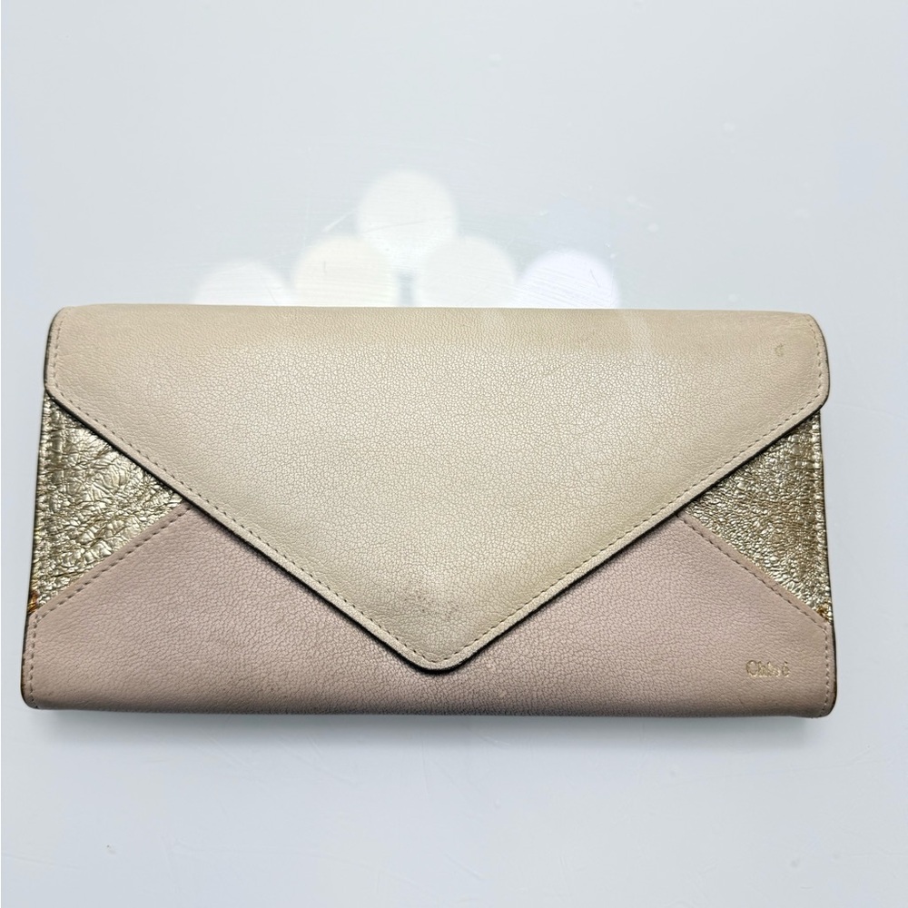 Chloe Beige and Gold Women's wallet